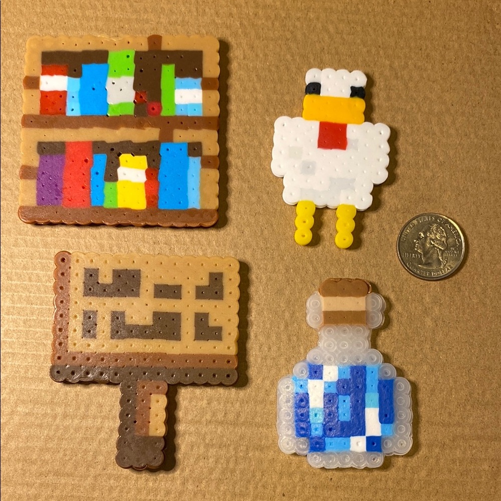 Minecraft Perler Bead Magnet Set - Picture 2 of 3